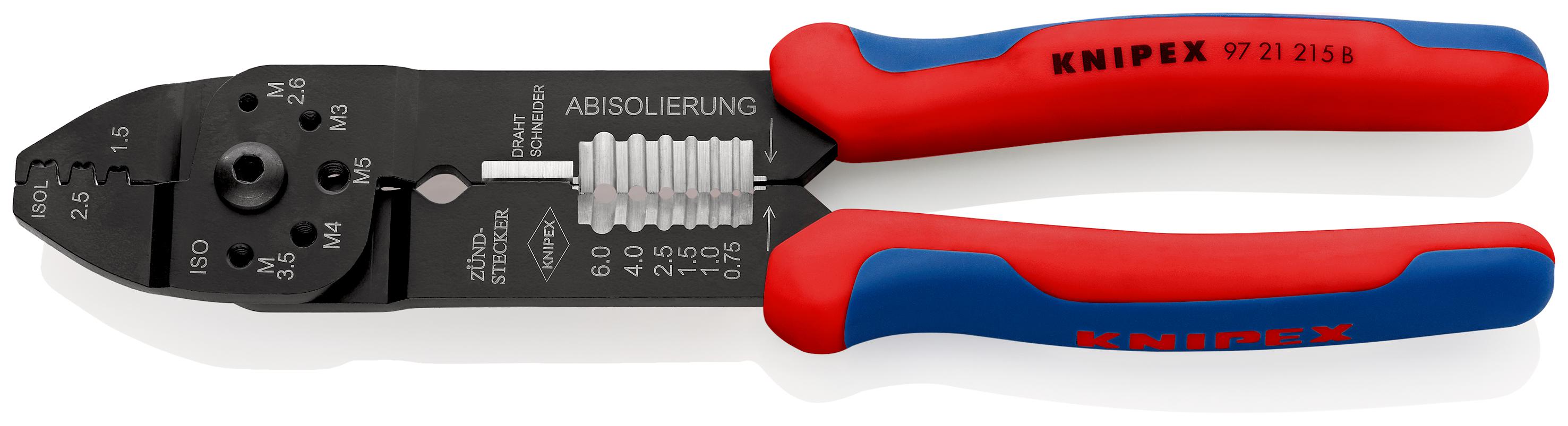 Knipex 97 Hand Crimp Tool for Uninsulated Open Barrel Terminals, 0,5 → 2,5mm² Wire