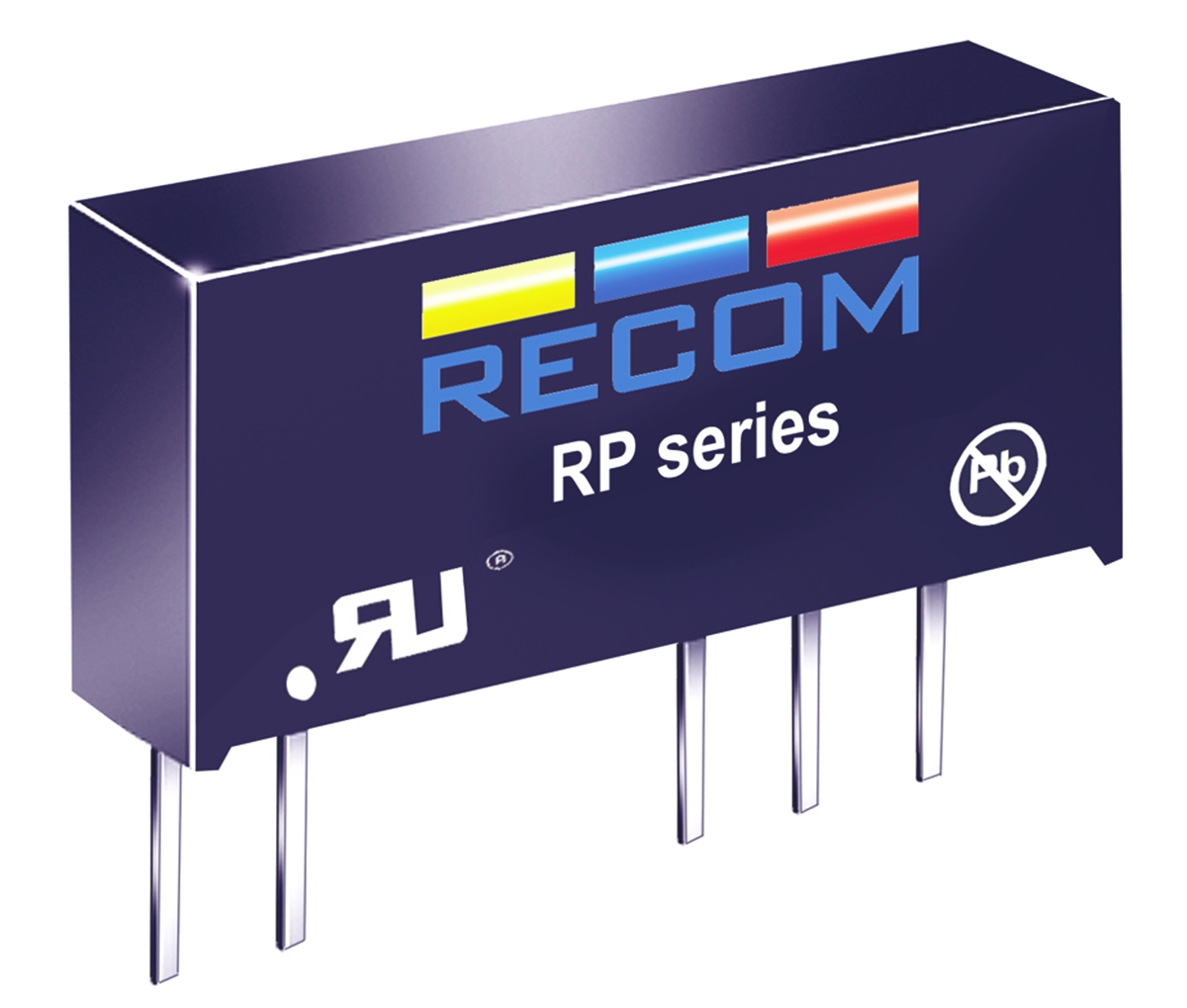 Recom RP DC-DC Converter, 24V dc/ 42mA Output, 21.6 → 26.4 V dc Input, 1W, Through Hole, +90°C Max Temp -40°C