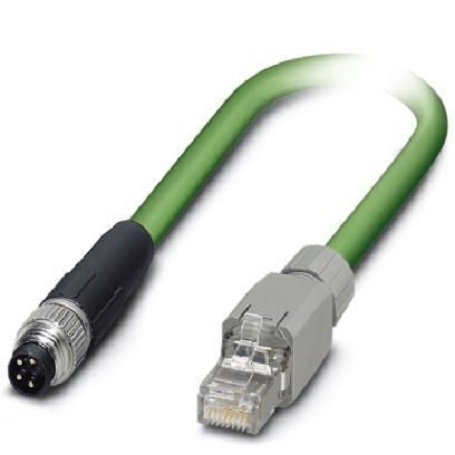 Phoenix Contact, 500mm Cat5, Green M8 to Male RJ45 Male, Shielded Shielded, Terminated