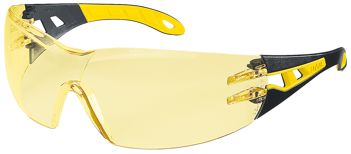 uvex pheos Anti-Mist UV Safety Glasses, Amber PC Lens, Vented