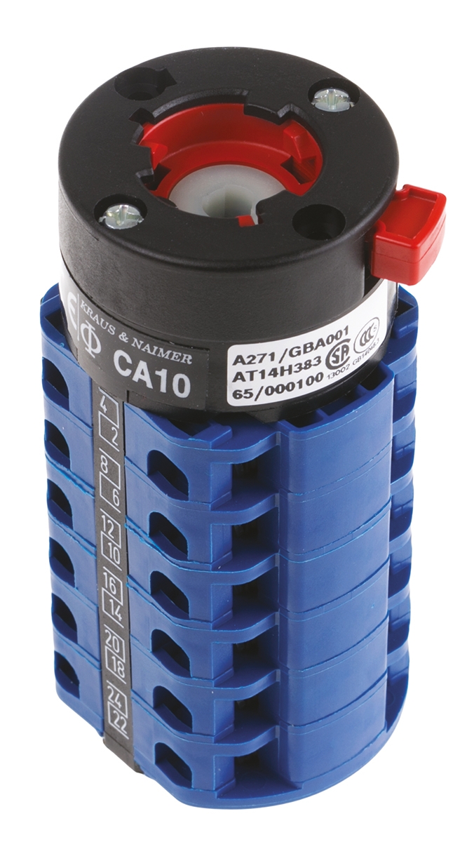 Kraus & Naimer, 3P 4 Position 60° Multi Step Cam Switch, 20A