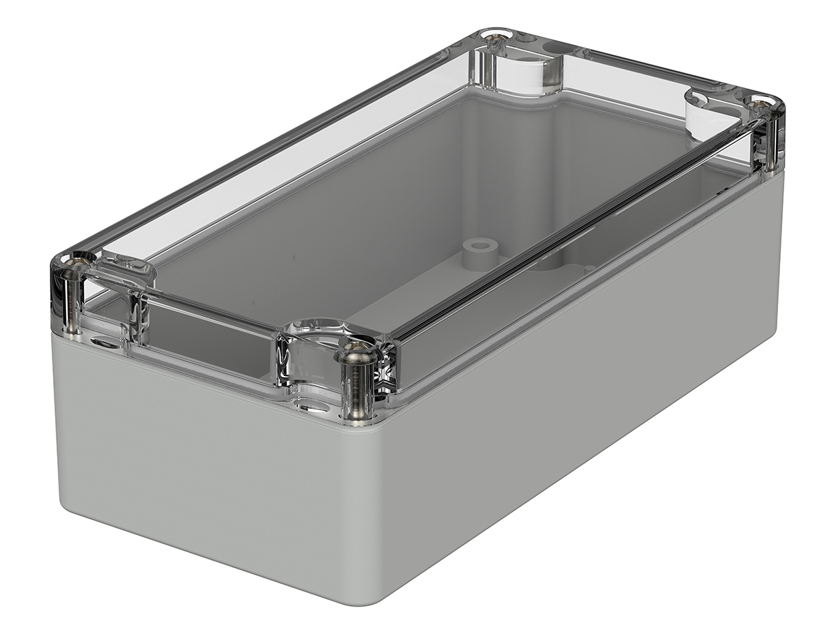 Bopla Euromas Series Light Grey Polycarbonate Enclosure, IP66, IK07, Transparent Lid, 160 x 80 x 55mm