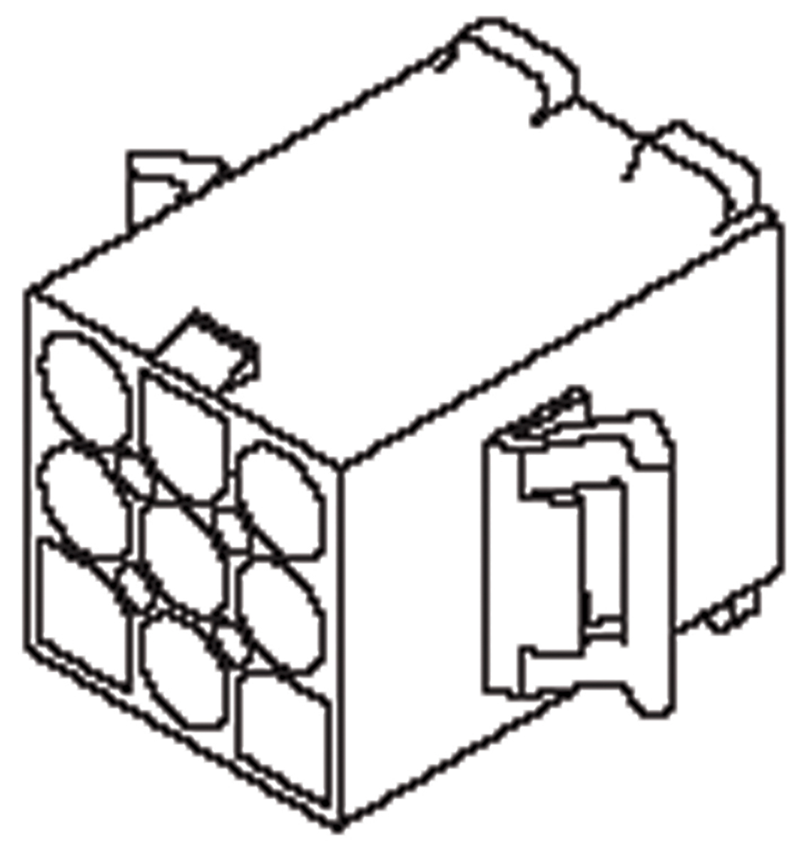Molex, STANDARD .093" Male Connector Housing, 6.7mm Pitch, 6 Way, 2 Row