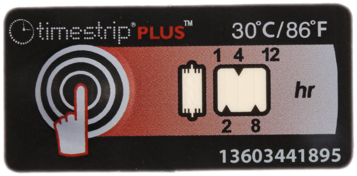 Timestrip Non-Reversible Temperature Label Indicator, 27°C to 30°C