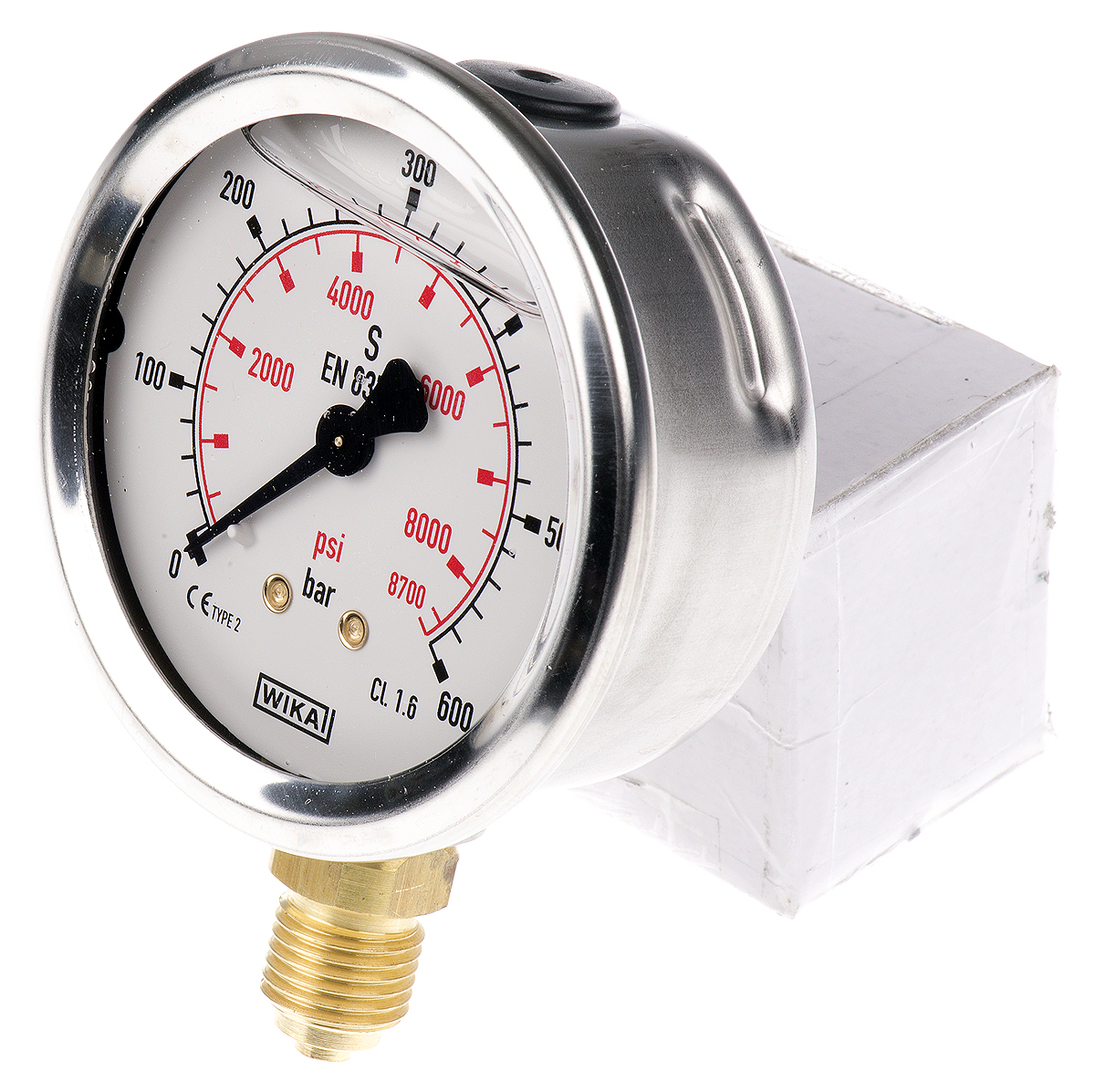 WIKA G 1/4 Analogue Pressure Gauge 600bar Bottom Entry 63mm Outside Diameter