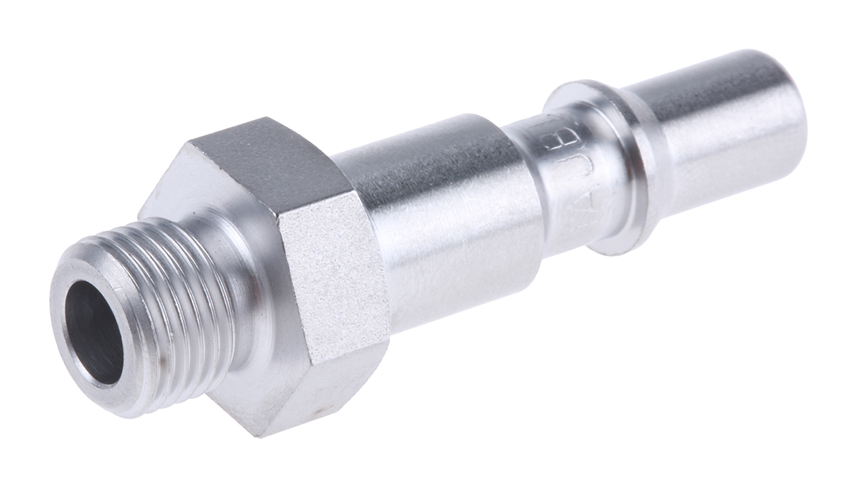 Staubli – Fluid Connectors Stainless Steel Male Safety Quick Connect Coupling, G 1/8 Male Threaded