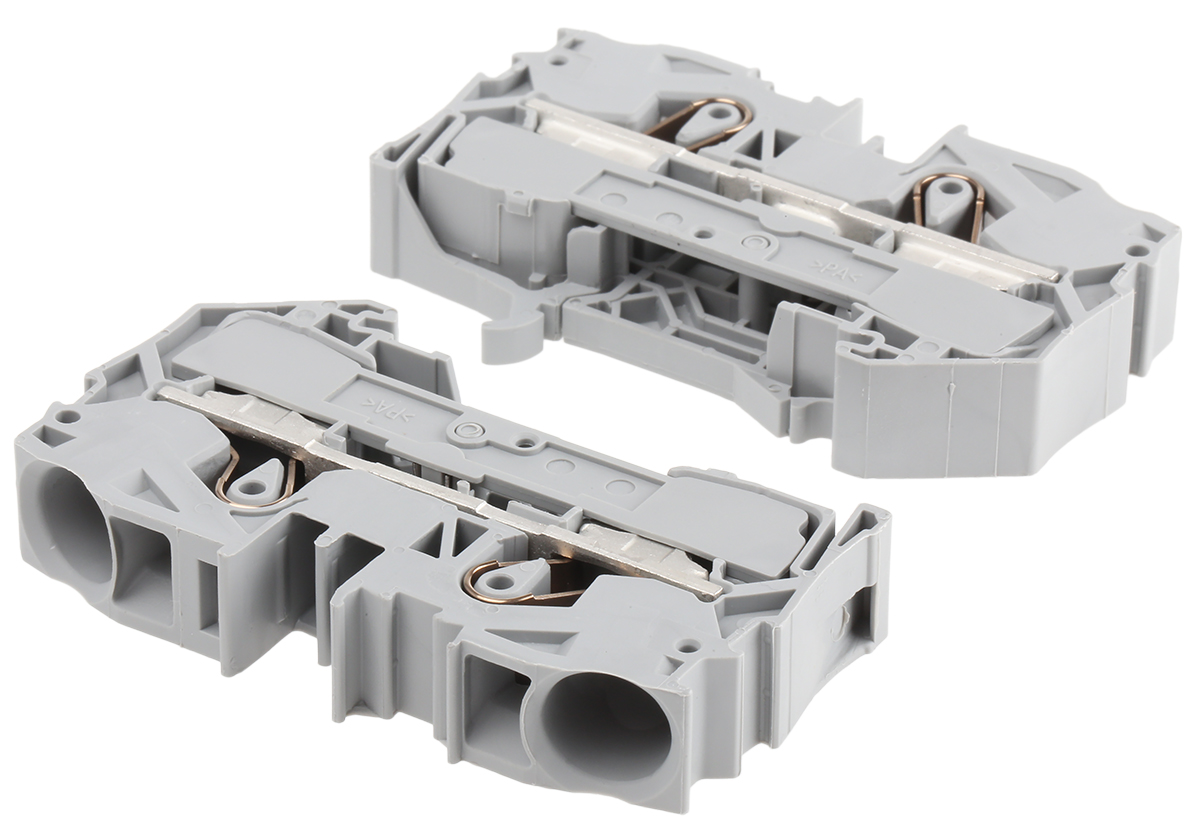 WAGO 2016-1201 TOPJOB S, 2016 Series Grey, 16mm², Single-Level, Push-In Cage Clamp Termination, ATEX, IECEx