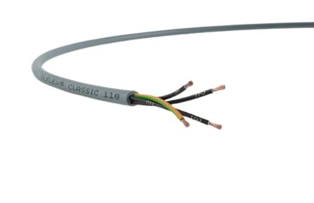 Lapp ÖLFLEX CLASSIC 110 YY Control Cable, 7 Cores, 2.5 mm² CSA 13 AWG, Unscreened, 50 m, Grey Polyvinyl Chloride Sheath