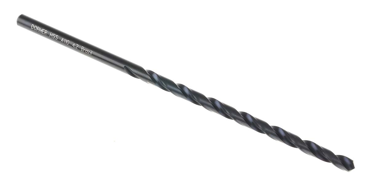 Dormer A110 Series HSS Twist Drill Bit, 4.2mm Diameter, 119 mm Overall