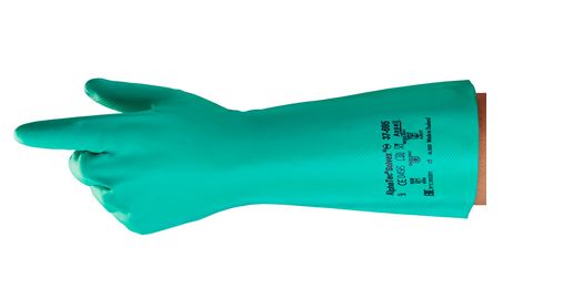 Ansell AlphaTec Solvex Green Nitrile Work Gloves, Size 7, Nitrile Coating