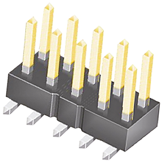 Samtec TSM Series Straight Surface Pin Header, 10 Contact(s), 2.54 mm Pitch, 2 Row, Unshrouded