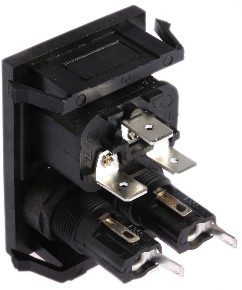 Bulgin C14 Snap-In IEC Connector Male, 10A, 250 V, Fuse Size 5 x 20mm