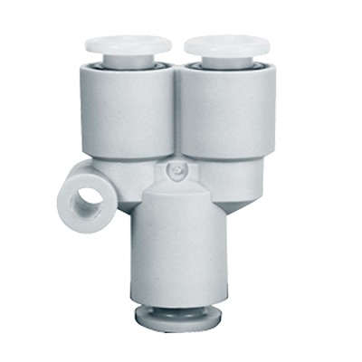 SMC KGU Series Union Y, 12 mm to 12 mm, Tube-to-Tube Connection Style, KGU12-00