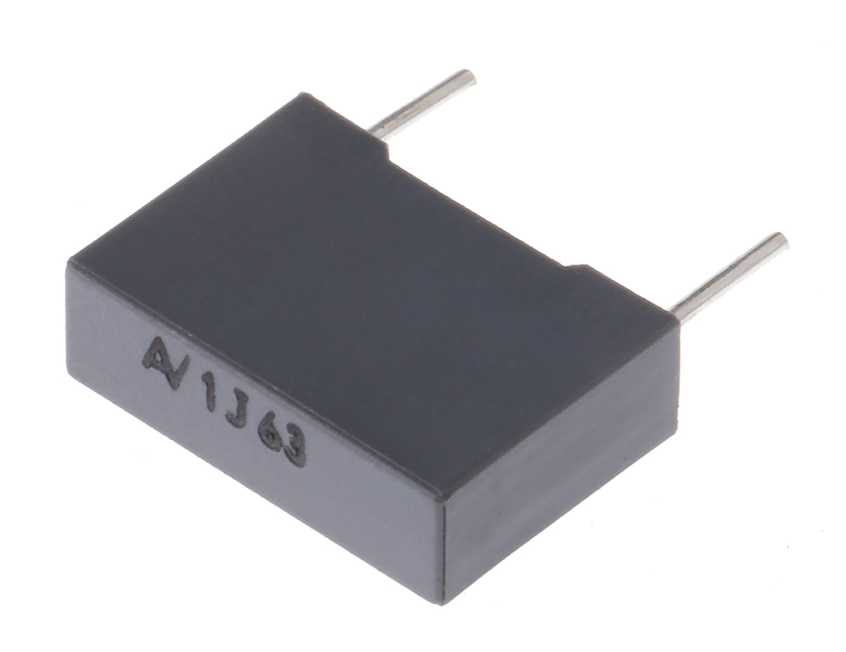 KEMET R60 Polyester Film Capacitor, 40 V ac, 63 V dc, ±5%, 1μF, Through Hole