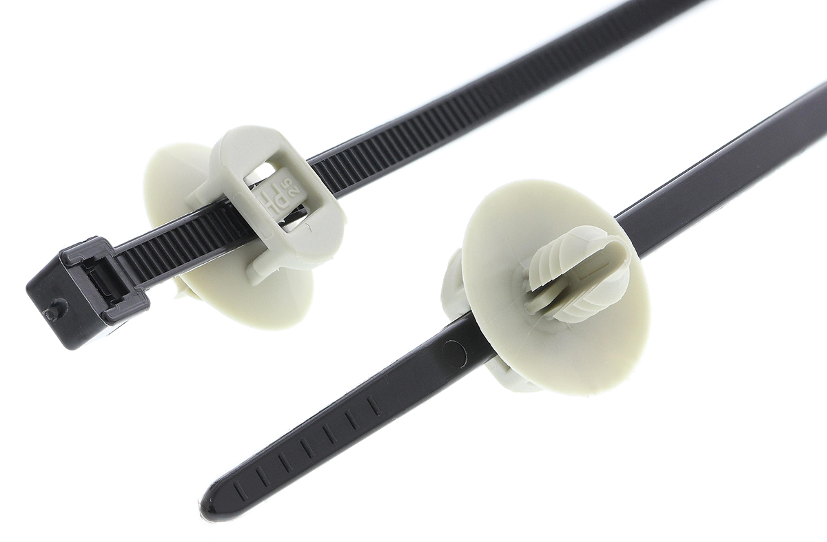 HellermannTyton Cable Tie, Inside Serrated, 150mm x 3.6 mm, Black Polyamide 6.6 (PA66), Pk-100