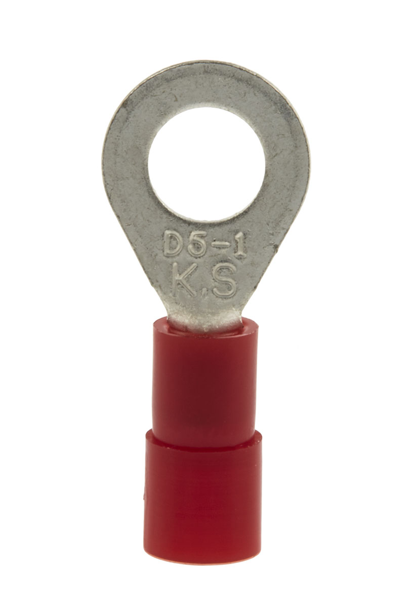 RS PRO Insulated Ring Terminal, 5.3mm Stud Size, 0.5mm² to 1.5mm² Wire Size, Red