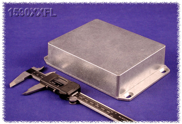 Hammond 1590 Series Die Cast Aluminium Enclosure, IP54, Flanged, 145 x 121 x 39mm