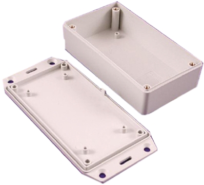 Hammond 1591 Series Grey Flame Retardant ABS Enclosure, IP54, Flanged, Grey Lid, 85 x 56 x 21mm