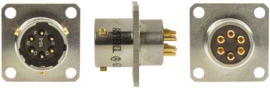 Amphenol Limited, 62GB, Nickel Iron Alloy 6 Way Box Mount MIL Spec Circular Connector Receptacle, Pin Contacts,Shell