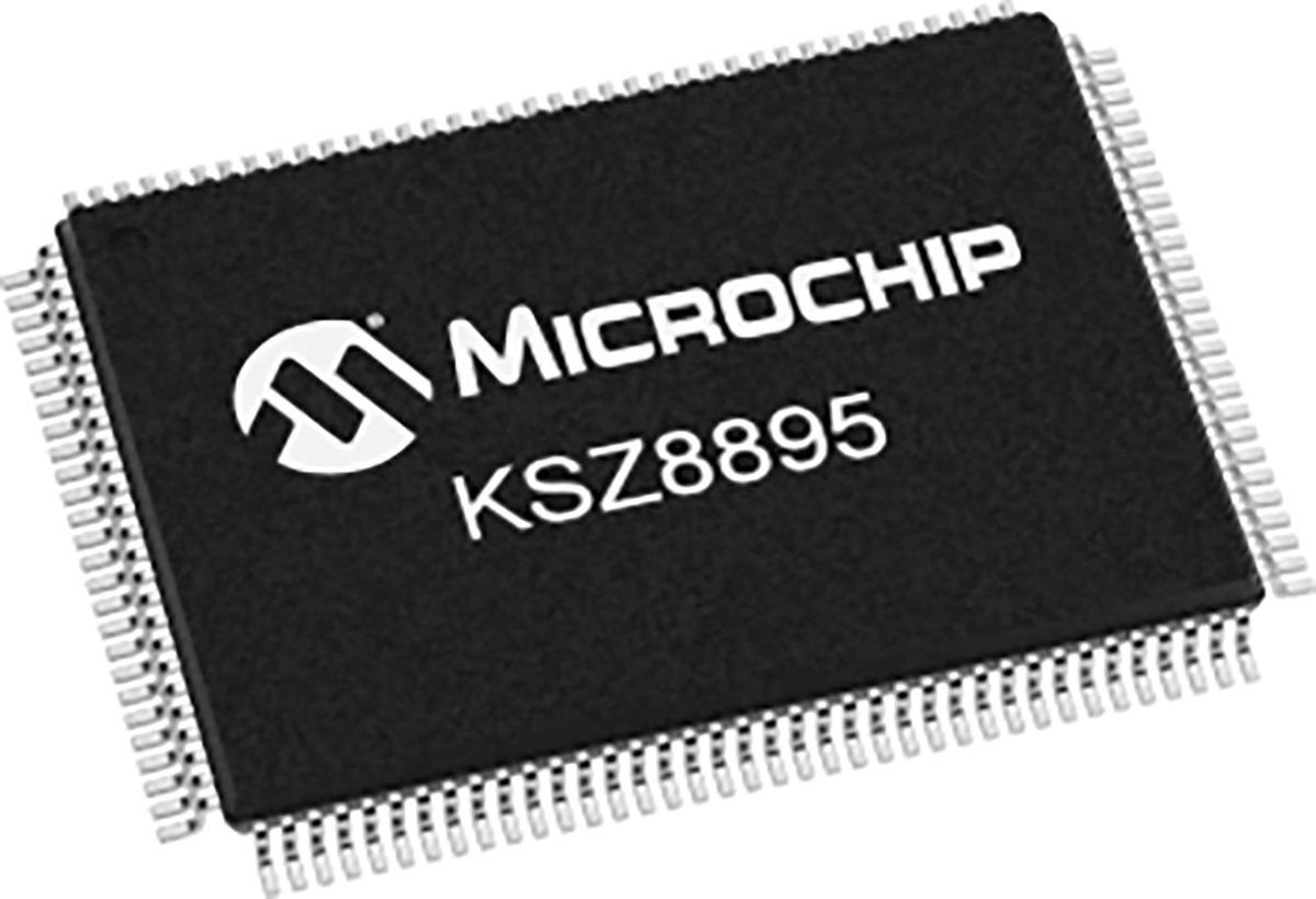 Microchip KSZ8895MQXI, Ethernet Switch IC, 10/100Mbps MII, 3.3 V, 128-Pin PQFP