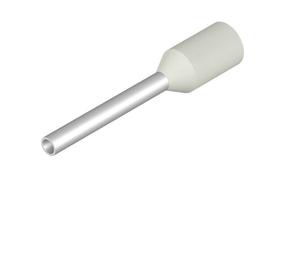Weidmuller Insulated Crimp Bootlace Ferrule, 10mm Pin Length, 1mm Pin Diameter, 0.5mm² Wire Size, White