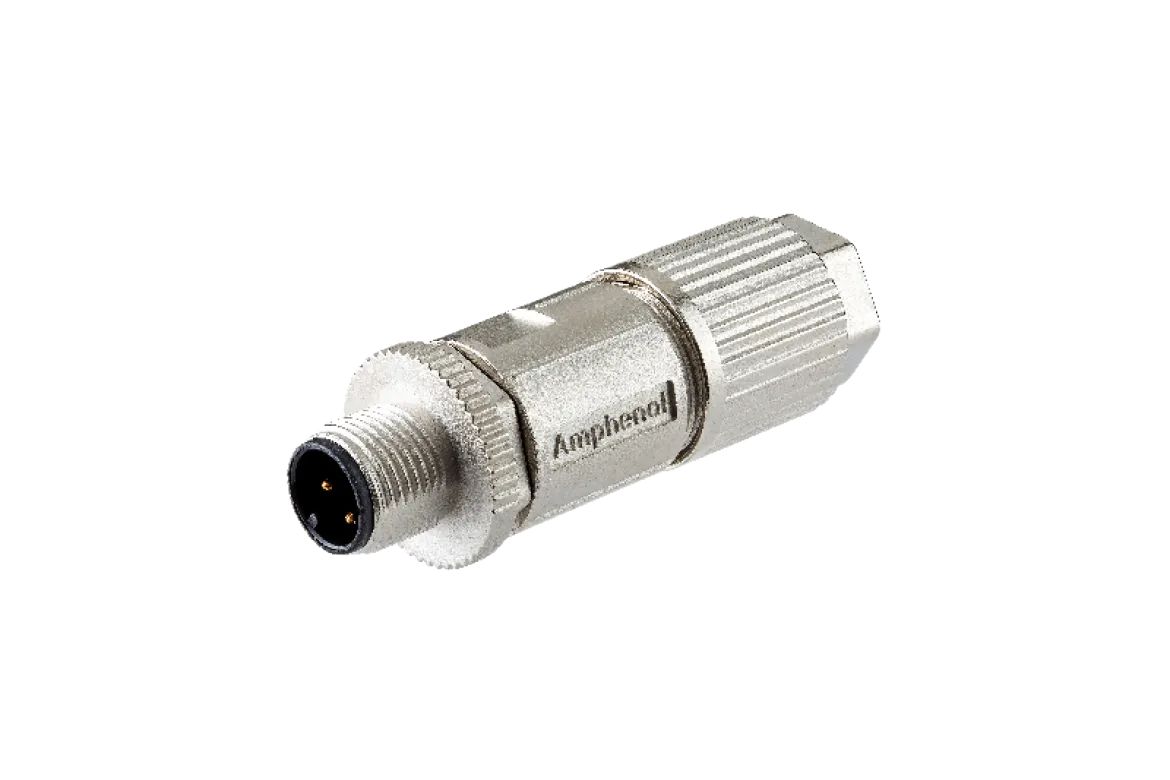 Amphenol Industrial Industrial Circular Connector, 4 Contacts, Cable, M12 Connector, Plug, Male, IP68, MSAS Series