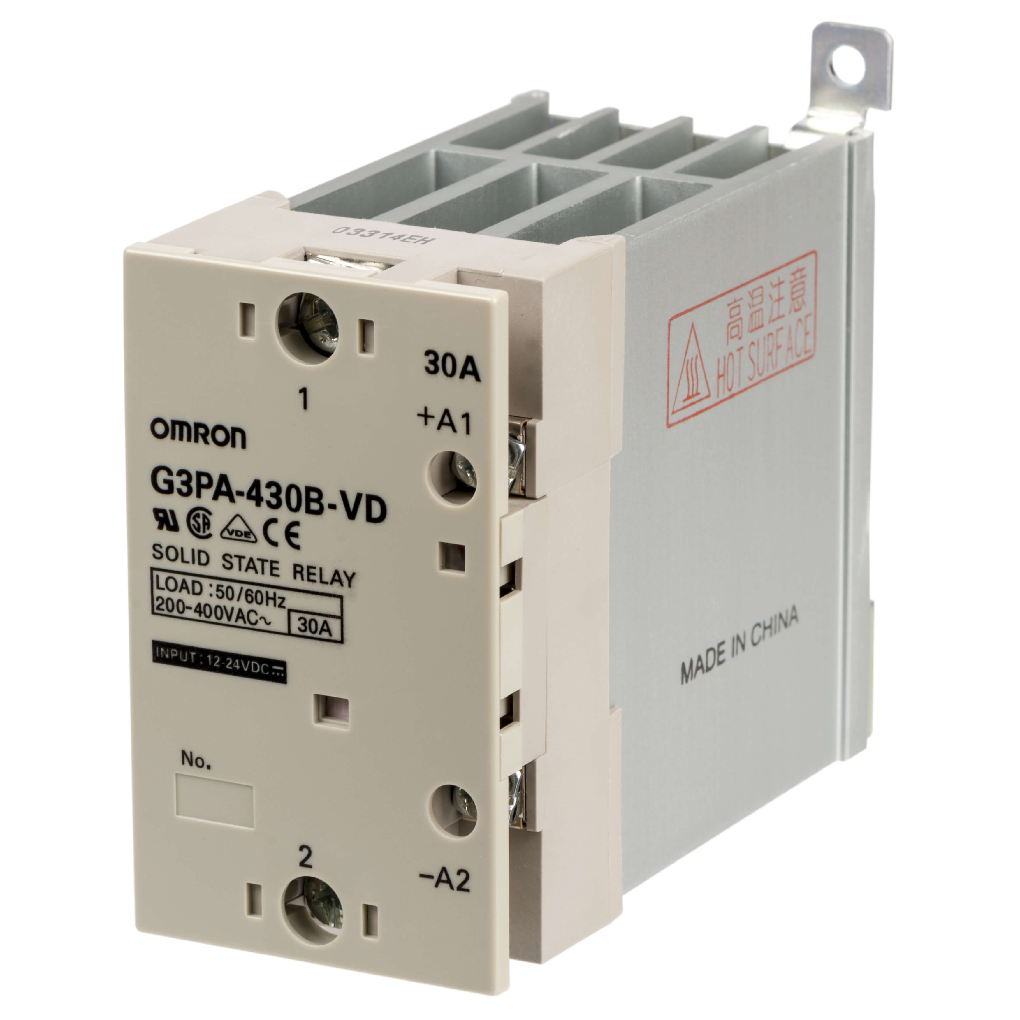 Omron G3PA-430B-VD 12-24VDC Series Solid State Relay, 30 A Load, DIN Rail, Surface Mount, 440 V ac Load