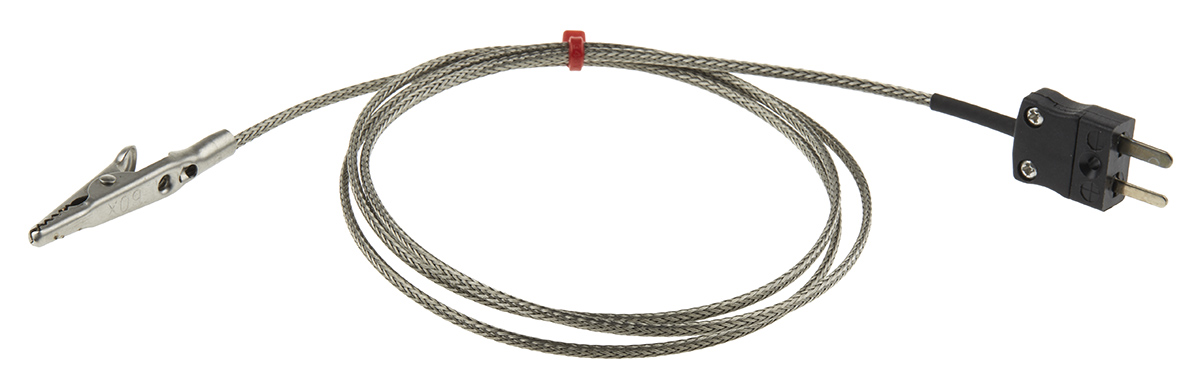 RS PRO Type J Crocodile Clip Thermocouple 1m Length, → +250°C