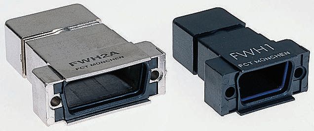 FCT from Molex FWH Series ABS D Sub Backshell, 15 Way, Strain Relief