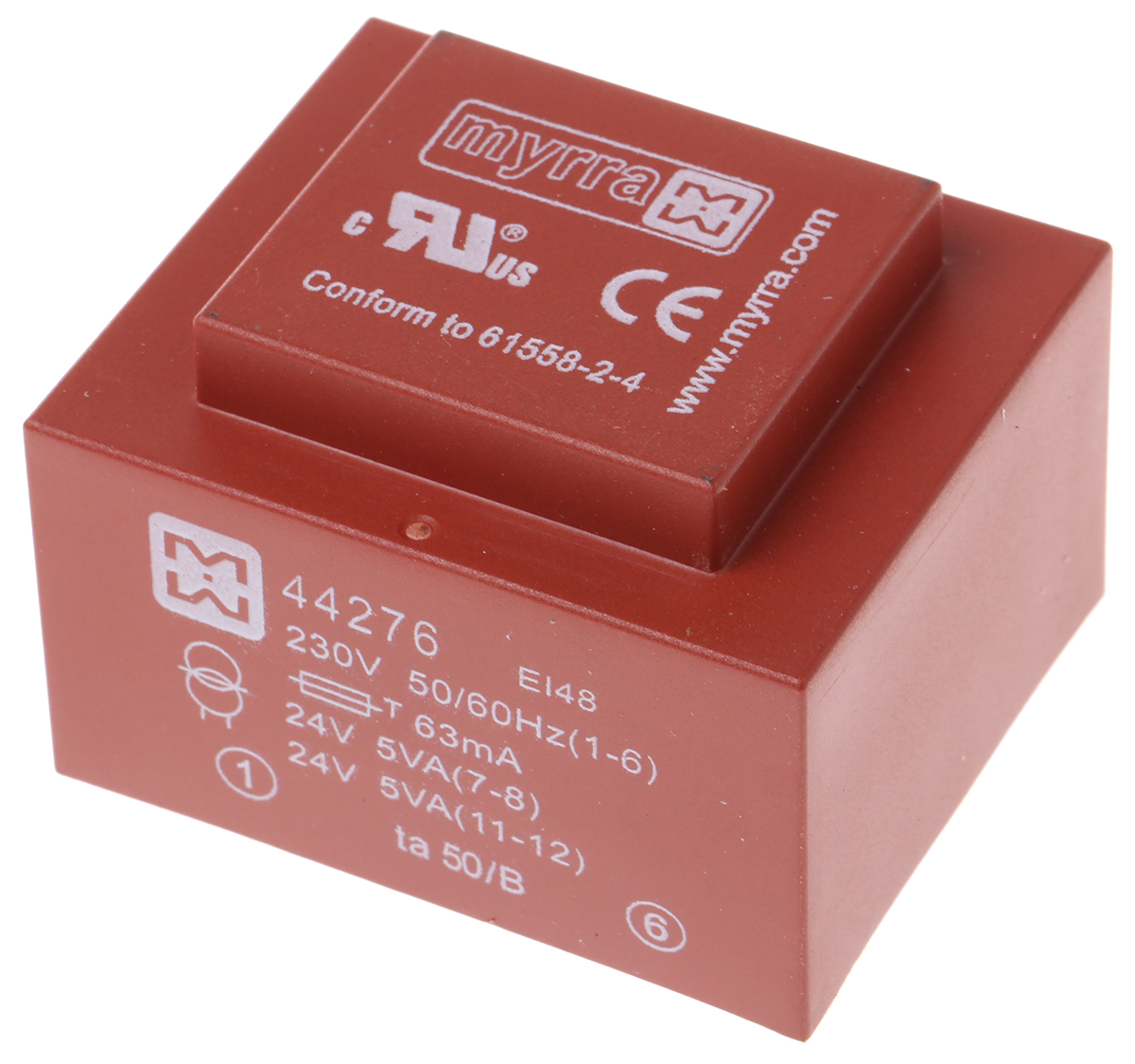 Myrra 24V ac 2 Output Through Hole PCB Transformer, 10VA