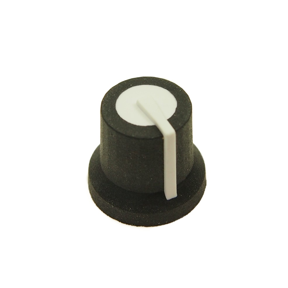 RS PRO 16.2mm Black Potentiometer Knob for 6mm Shaft D Shaped