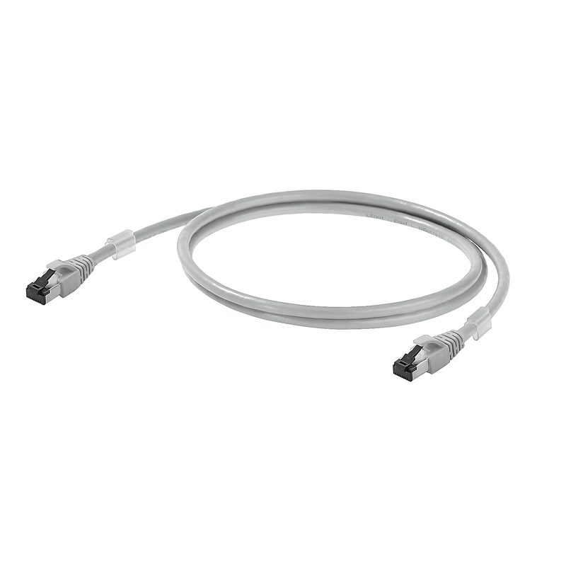 WeidmüllerIE, 200mm Cat6a, Grey RJ45 to Male RJ45 Male, Copper Braid, Terminated LSZH Sheath