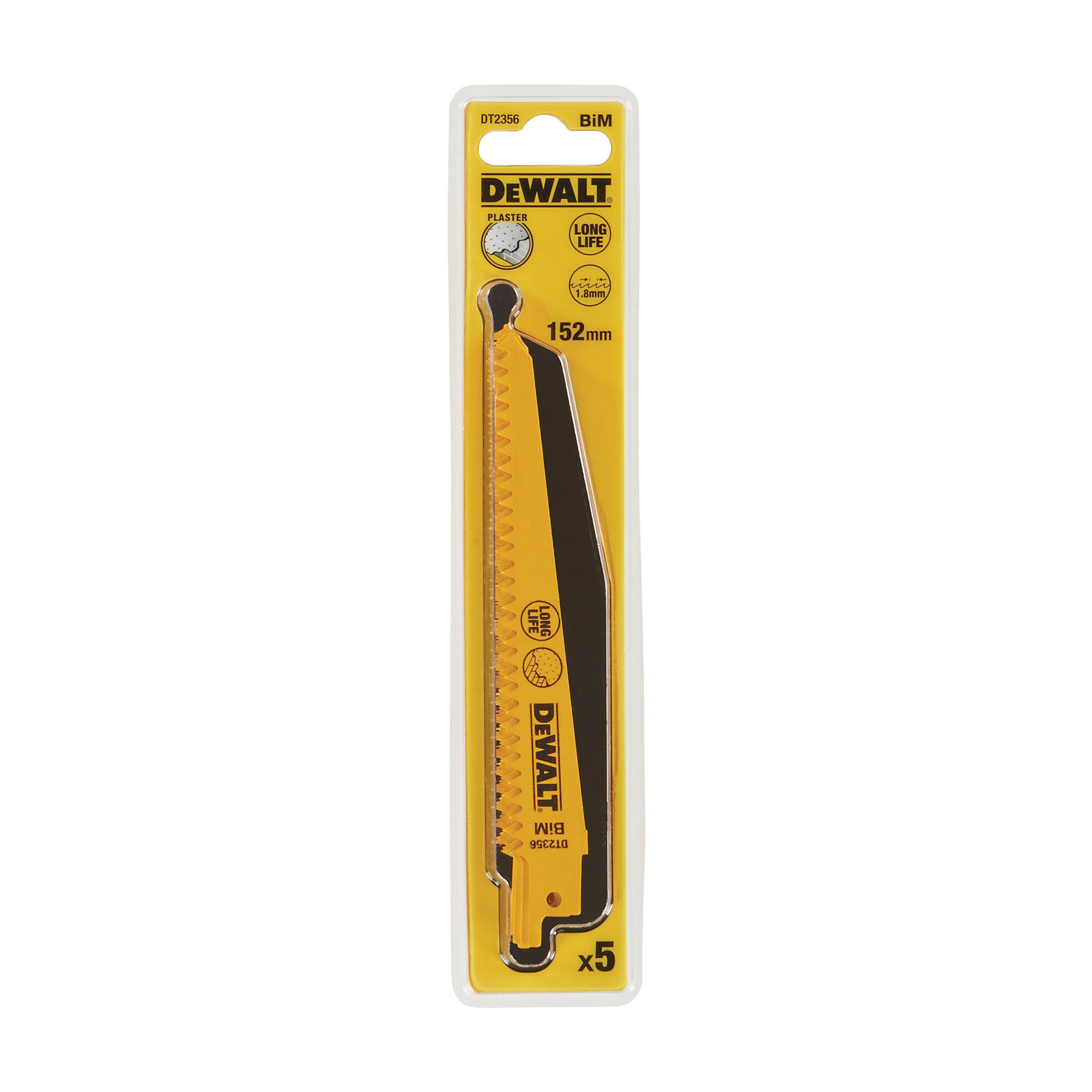 DeWALT, 6 Teeth Per Inch Metal, Wood 152mm Cutting Length Reciprocating Saw Blade, Pack of 5