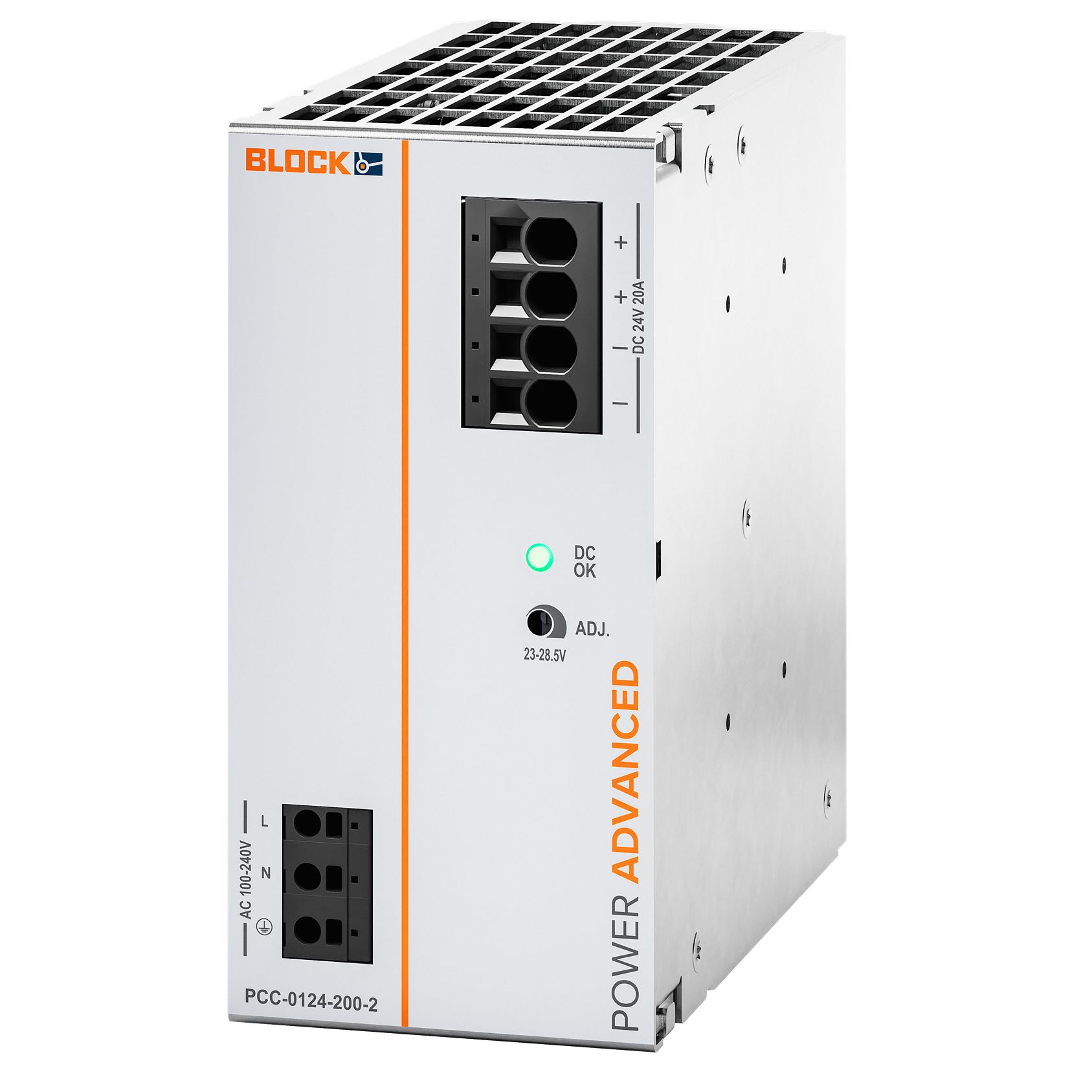 Block POWER ADVANCED Primary-Switched Mode Power Supply DIN Rail Power Supply, 90 → 264V ac ac, dc Input, 24V dc