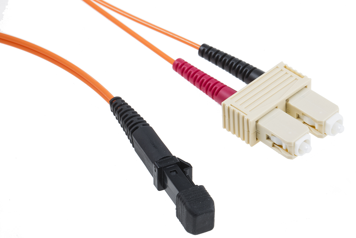 RS PRO MT-RJ to SC Simplex Multi Mode OM1 Fibre Optic Cable, 62.5/125μm, Orange, 10m