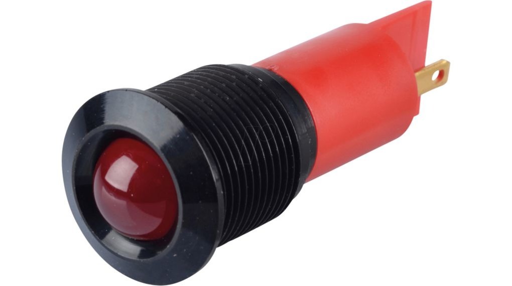 APEM Q16 Series Red Panel Mount Indicator, 24V dc, 16mm Mounting Hole Size, Faston, Solder Lug Termination, IP67