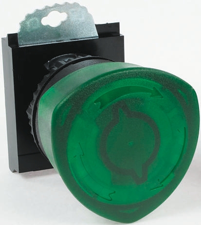 BACO Series Green Illuminated Stay Put Push Button Head, 22mm Cutout, IP66