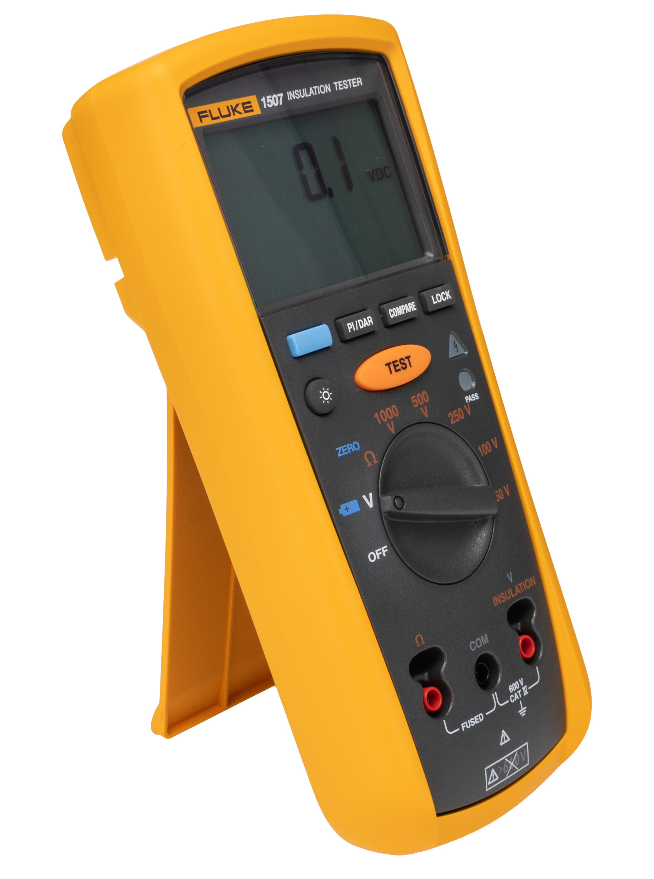 Fluke 1507 Insulation & Continuity Tester, 50V Min, 1000V Max, 10GΩ Max, CAT III 600V - UKAS Calibration