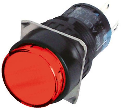 Idec Illuminated Push Button Switch, Momentary, Panel Mount, 16.2mm Cutout, DPDT, Red LED, 24V, IP65