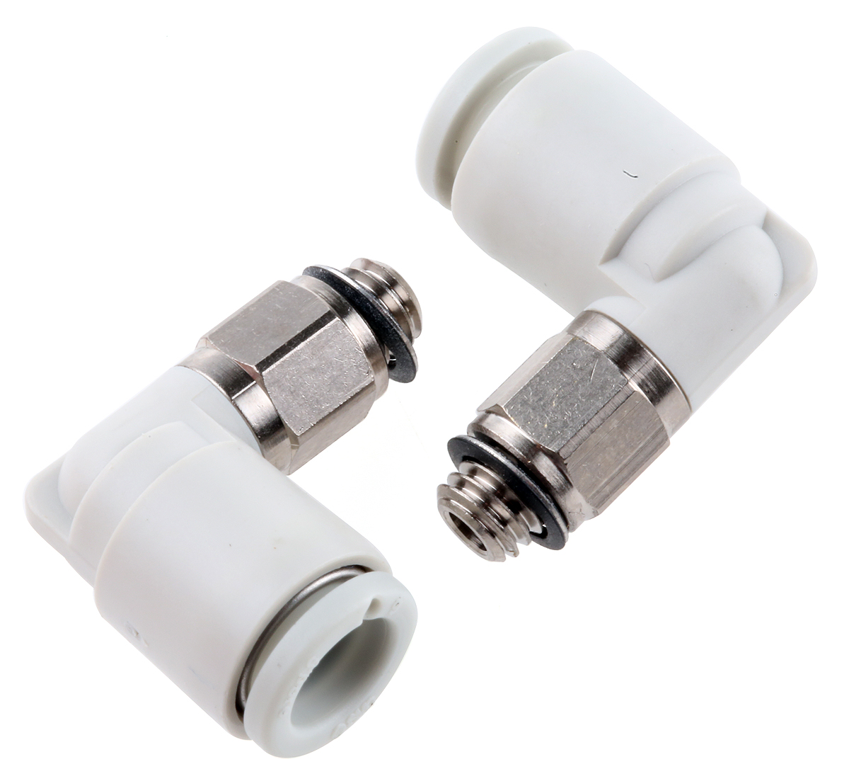 SMC KQ2 Series Elbow Threaded Adaptor, M5 Male to Push In 6 mm, Threaded-to-Tube Connection Style