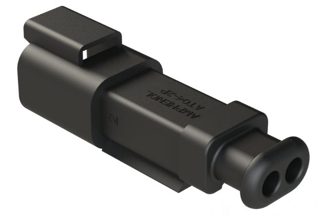 Amphenol Industrial, AT Cable connector Plug 2 Way, Crimp Termination AT04-2P-SR02BLK