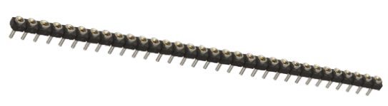 Samtec SL Series Straight Through Hole Mount PCB Socket, 32-Contact, 1-Row, 2.54mm Pitch, Solder Termination