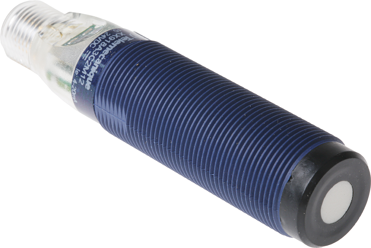 Telemecanique Sensors Ultrasonic Threaded Barrel Proximity Sensor, M18, 500 mm Detection 4-20 mA, 12 → 24 V dc