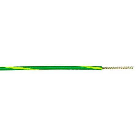 Alpha Wire Hook-up Wire PVC Series Green/Yellow 1.3 mm² Hook Up Wire, 16 AWG, 26/0.25 mm, 305m, PVC Insulation, 3077