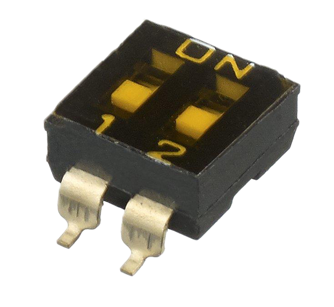 APEM 2 Way Surface Mount DIP Switch SPST, Recessed Actuator Slide Actuator
