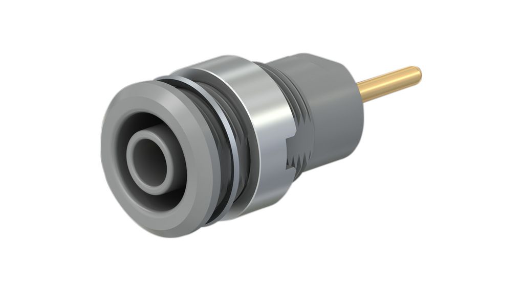 Staubli Grey Socket Banana Socket, 4 mm Connector, Screw Termination, 24A, 1kV, Gold Plating