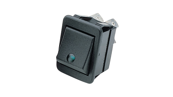 Bulgin Illuminated DPST, (On)-Off Rocker Switch Panel Mount