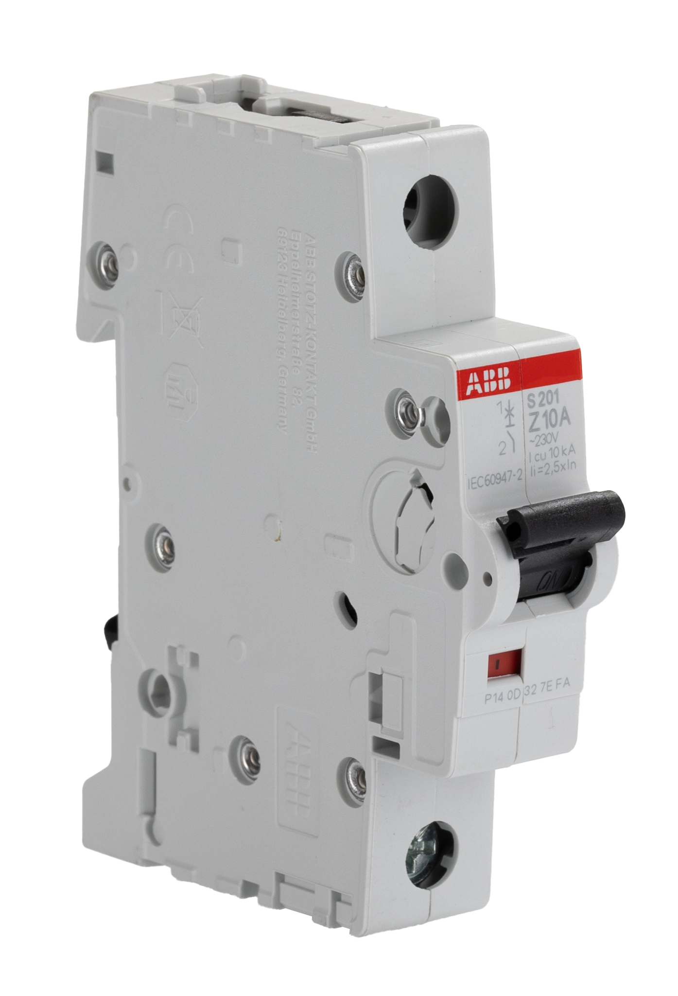 ABB System Pro M Compact S200 MCB, 1P, 10A, Type Z, 253V AC, 72V DC, 20 kA Breaking Capacity