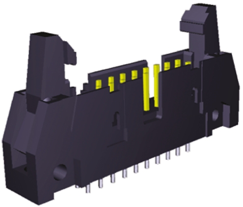 TE Connectivity AMP-LATCH Series Straight Through Hole PCB Header, 10 Contact(s), 2.54 mm Pitch, 2 Row, Shrouded