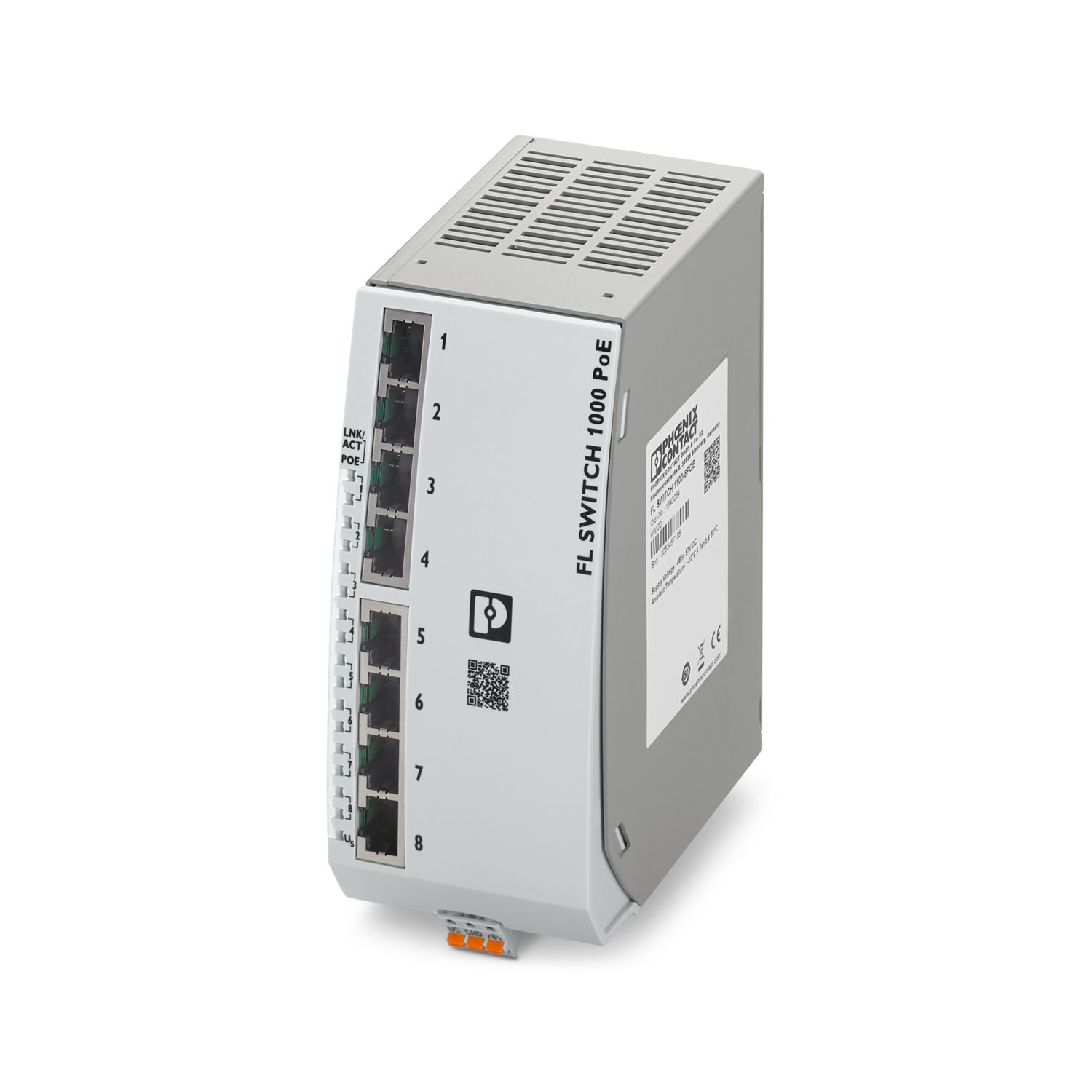 Phoenix Contact FL SWITCH 1100-8POE, Unmanaged 8 Port Network Switch With PoE RJ-45